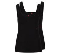 HUGO Canotte in cotone elasticizzato con logo stampato in confezione da due - Style TWIN VEST, 50469682 Nero M