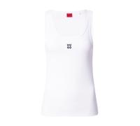 HUGO Canotta in misto cotone a coste con logo scomposto ricamato - Style Datamia, 50514489 Bianco XL