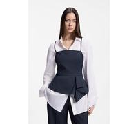 HUGO Top gessato con orlo a peplo - Style Calita, 50564137 Blue Stripes 38