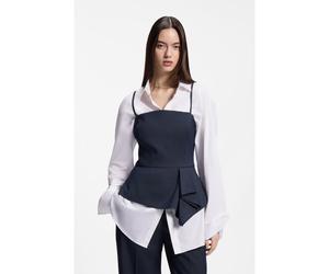 HUGO Top gessato con orlo a peplo - Style Calita, 50564137 Righe blu 38