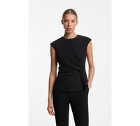 HUGO Top in crêpe con dettaglio annodato - Style Cathila, 50570569 Nero 42