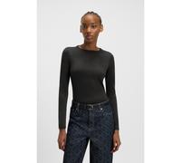 HUGO Top in jersey elasticizzato con stampa con logo scomposto - Style Dasiia, 50545208 Nero L