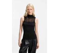 HUGO Top in maglia con sezione trasparente - Style Sieffy, 50566633 Nero XL