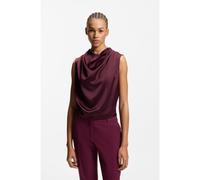 HUGO Top in raso con scollatura drappeggiata - Style Casmini-1, 50553541 Viola scuro 40