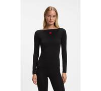 HUGO Top intimo slim fit in tessuto elasticizzato - Style THERMAL LS-SHIRT, 50570571 Nero XS