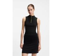 HUGO Top senza maniche con colletto con zip in jersey elasticizzato - Style Doella, 50558939 Nero M