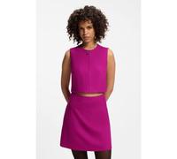 HUGO Top senza maniche con scollatura con zip - Style Comila, 50564152 Rosa scuro 44