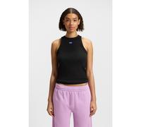 HUGO Top slim fit in cotone elasticizzato con targhetta con logo blu - Style Easy Tank_B, 50508857 Nero XXL