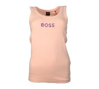 Hugo, ,Tops ,Donna ,Rosa ,M Canotta in cotone a coste con logo in cristallo