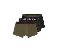 Hugo Trunk Triplet Design Confezione da Tre Boxer Aderenti in Cotone Elasticizzato con Gamba Corta e Logo in Vita, Open Miscellaneous 968, XL
