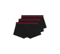 HUGO Boxer corti in cotone elasticizzato con elastico in vita con logo in confezione da tre - Style TRUNK TRIPLET PLANET, 50492375 Nero M