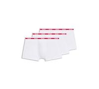 HUGO Boxer corti in cotone elasticizzato con elastico in vita con logo in confezione da tre - Style TRUNK TRIPLET PLANET, 50492375 Bianco L