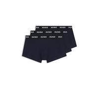 HUGO Boxer Trunk, confezione da 3, cotone elasticizzato, elastico con logo, Blu (Navy410) M