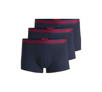 HUGO Boxer corti in cotone elasticizzato con logo in confezione da tre - Style TRUNK TRIPLET PLANET, 50492375 Blu scuro XL