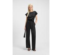 HUGO Tuta jumpsuit in morbido satin con cintura - Style Kisanda-1, 50544785 Nero 36