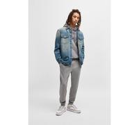 HUGO Tuta sportiva in terry di cotone con toppe con logo blu - Style Tracksuit_NalonsoNap, 50522369 Grigio chiaro XXL
