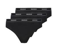 Hugo, ,Underwear ,Donna ,Nero ,L Tanga in Cotone Elasticizzato Confezione da Tre Nero