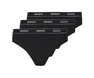 Hugo, ,Underwear ,Donna ,Nero ,L Tanga in Cotone Elasticizzato Confezione da Tre Nero