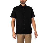 HUGO Uomo Camicia dritta a maniche corte Ebor, Nero