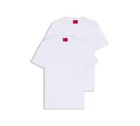 HUGO T-shirt in cotone elasticizzato con scollo a V in confezione da due - Style HUGO-V, 50325417 Bianco XS