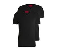 HUGO T-shirt in cotone elasticizzato con scollo a V in confezione da due - Style HUGO-V, 50325417 Nero XXXL