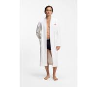 HUGO Vestaglia in terry di cotone con logo rosso ricamato - Style Terry Gown, 50503028 Bianco XL