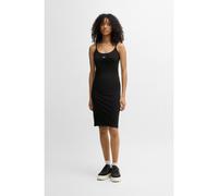 HUGO Vestito aderente in cotone elasticizzato con toppa con logo - Style Narya_B_2, 50538896 Nero XS