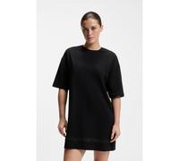 HUGO Vestito da notte in cotone elasticizzato con inserto in mesh - Style MESH LOGO NIGHTY, 50561598 Nero XS