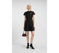 HUGO Vestito dalla linea svasata con inserti a godet e spilla a forma di fiocco - Style Kejuli, 50547221 Nero 44