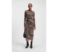 HUGO Vestito di lunghezza midi con motivo animalier e drappeggi - Style Nardonnay, 50546239 A disegni M