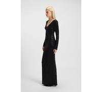 HUGO Vestito in jersey scintillante con scollatura con logo scomposto - Style Nammery, 50546245 Nero XS