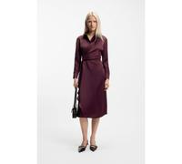 HUGO Vestito midi in satin con drappeggio - Style Kreli-1, 50553536 Rosso scuro 42