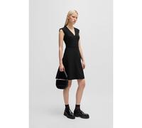HUGO Vestito senza maniche in tessuto elasticizzato con gonna a campana - Style Karabella, 50523037 Nero 36