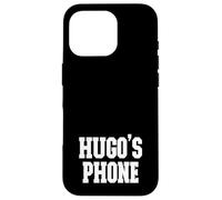 Hugo's Phone Nome Hugo Personalizzato Bianco Nero Custodia per iPhone 16 Pro