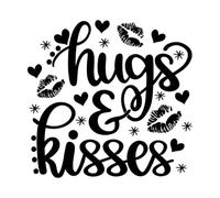 Hugs and Kisses - Decalcomanie da parete con scritta "Love be Mine", per San Valentino, 67,2 x 70,1 cm, colore: nero