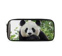 HUGS IDEA - Astuccio per matite con motivo panda e animali, con astuccio per penne e cancelleria, con cerniera, in tela per ufficio e studenti