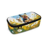 HUGS IDEA Astuccio per ragazze, grande capacità, con scomparto in rete, materiale scolastico, Yorkshire Terrier, Taglia unica, Zaino per la scuola