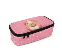 HUGS IDEA Astuccio per ragazze, studenti, bambini, grande capacità, multi-scomparto, Simpatico porcellino d'India., Taglia unica, Zaino per la scuola