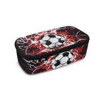 HUGS IDEA Astuccio per ragazzi, grande capacità, con cerniera, organizer per matite scolastiche per bambini, Calcio Fulmine, Taglia unica, Zaino per la scuola