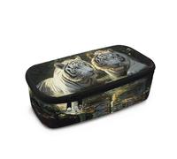 HUGS IDEA Astuccio portamatite con organizer multi-scomparto leggero per ragazzi, Tigri, Taglia unica, Zaino per la scuola