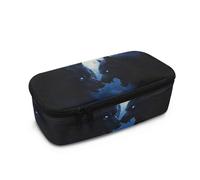 HUGS IDEA Astuccio portamatite per ragazzi materiale scolastico astuccio grande capacità con cerniera portapenne, Lupi freddi, Taglia unica, Zaino per la scuola