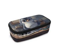 HUGS IDEA Astuccio portapenne per la scuola, astuccio leggero con scomparti multipli organizer per cancelleria, Simpatico pinguino., Taglia unica, Zaino per la scuola