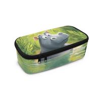 HUGS IDEA Astuccio portapenne per ragazzi di grande capacità con astuccio multi scomparto, Ippopotamo 3D, Taglia unica, Zaino per la scuola