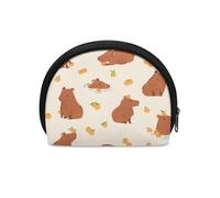 HUGS IDEA Borsa a semicerchio per monete da donna e ragazza, resistente, con cerniera, mini portamonete da viaggio, Capibara, Taglia unica, Portamonete