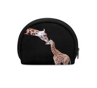 HUGS IDEA Borsa a semicerchio per monete da donna e ragazza, resistente, con cerniera, mini portamonete da viaggio, Giraffa, Taglia unica, Portamonete