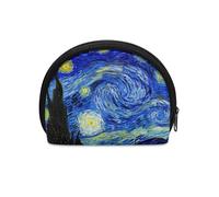 HUGS IDEA Borsa a semicerchio per monete da donna e ragazza, resistente, con cerniera, mini portamonete da viaggio, Notte stellata di Van Gogh, Taglia unica, Portamonete