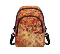 HUGS IDEA Borsa a tracolla da donna borsa a tracolla leggera con tasche con cerniera, Foglia d'acero autunnale, Taglia unica