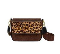 HUGS IDEA Borsa a tracolla da donna in pelle borsa a tracolla alla moda Hobo borse con tracolla larga, Stampa leopardata, Taglia unica