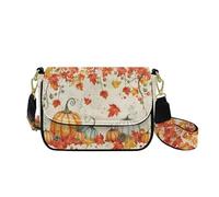 HUGS IDEA Borsa a tracolla da donna in pelle, borsa a tracolla alla moda, Zucca Foglia d'Acero, Taglia unica