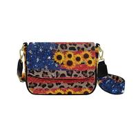 HUGS IDEA Borsa a tracolla da donna, in pelle, con tasca interna, alla moda, Bandiera Leopardo, Taglia unica
